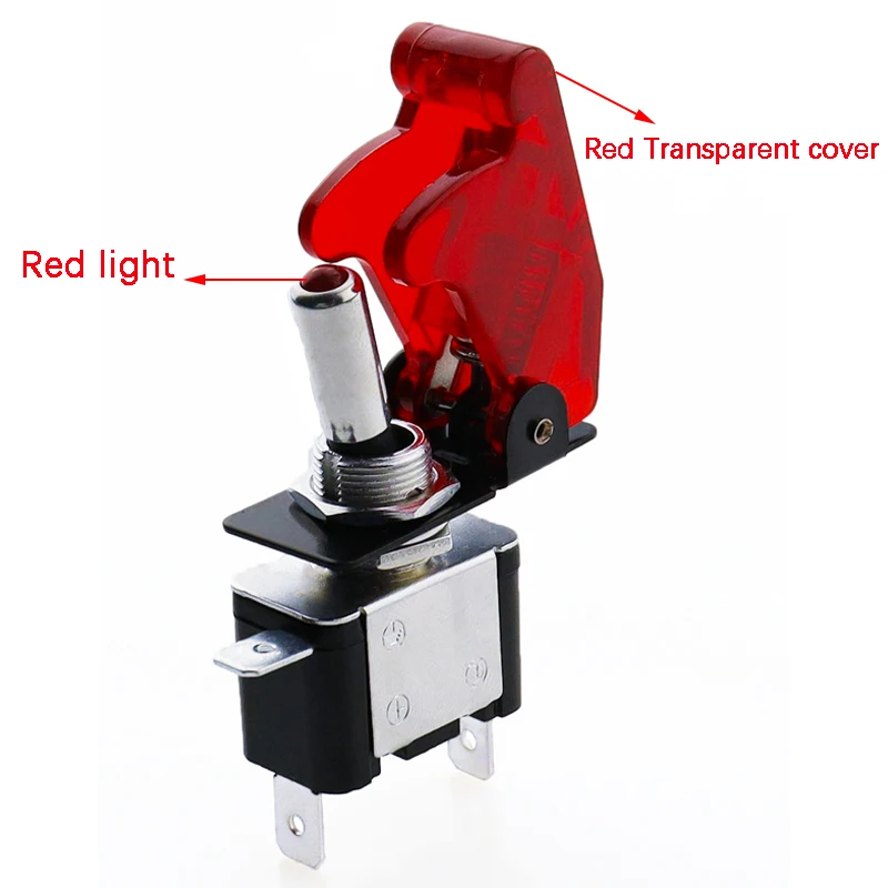 자동 자동차 보트 트럭 조명 Led 토글 스위치 안전 항공기 플립 업 커버 가드 빨간색 파란색 녹색 노란색 흰색 12V20A
