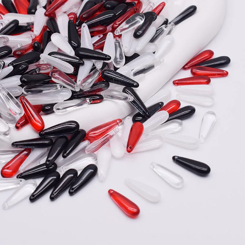 물방울 모양 체코 유리 비즈, DIY 쥬얼리 파인딩, 물방울 유리 느슨한 비즈, 쥬얼리 제작 목걸이, 7x22mm, 30, 60 개