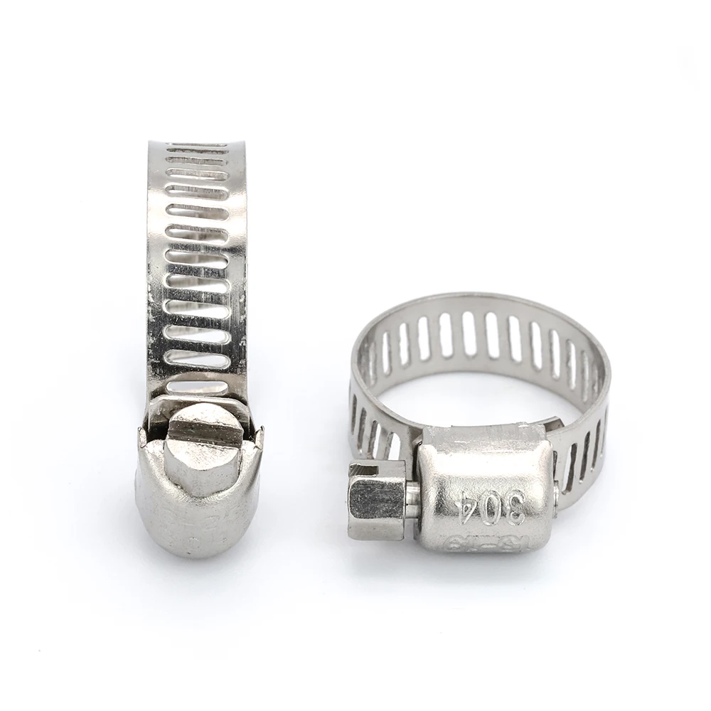 NINDEJIN 3-10pcs 호스 클램프 조정 가능한 6-311mm 스테인레스 스틸 웜 기어 호스 클립 물 파이프 배관 용 호스 잠금 장치