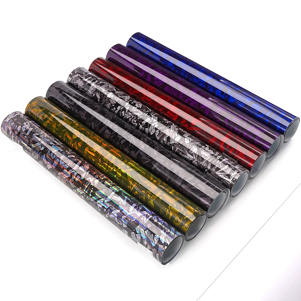 50/30cm * 300cm 자동차 스티커에 대 한 후드 접착 비닐에 높은 광택 블랙 골드 실버 레드 단조 탄소 섬유 비닐 랩 필름