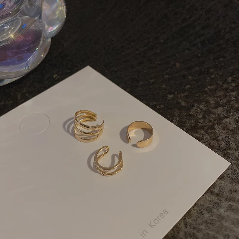 실버 컬러 여성을위한 클립 귀걸이 남자 크리 에이 티브 간단한 C 귀에 커프 비 피어싱 귀 귀 클립 세트 트렌드 쥬얼리 선물