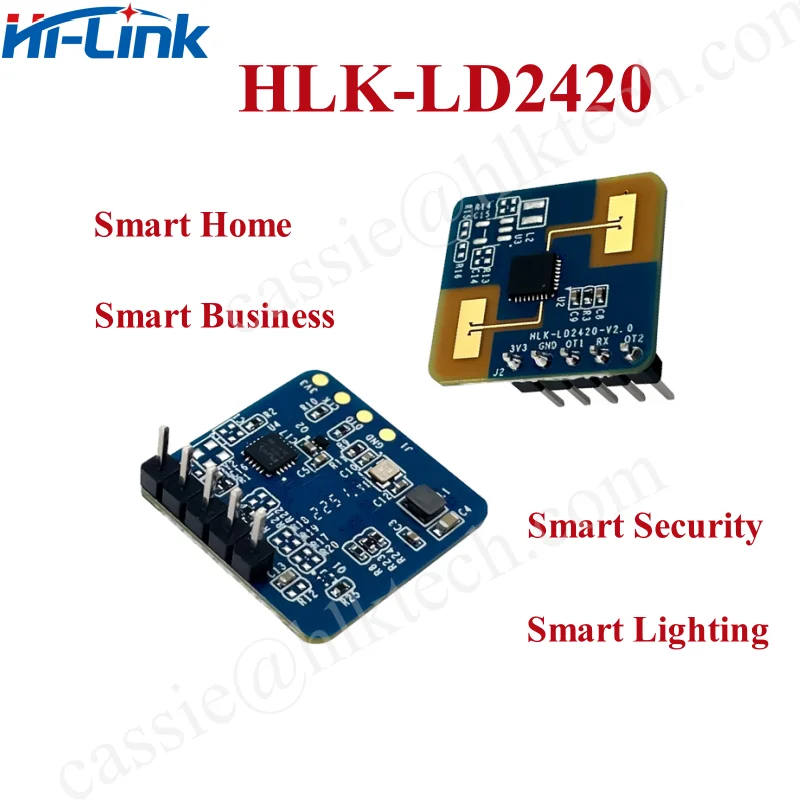 HiLink HLK-LD2410B LD2410C LD2420 LD2450 24Ghz 스마트 인간 존재 레이더 모듈 다단계 지능형 매개 변수 조정