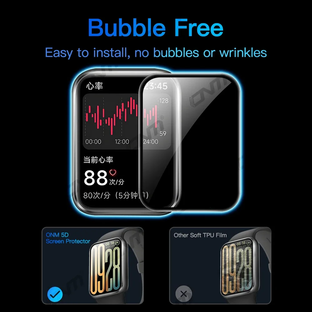 Xiaomi Mi Band 9 Pro 화면 보호기 용 5D 보호 필름 Anti-scratch Soft Film MiBand 9 Pro 액세서리 (유리가 아님)