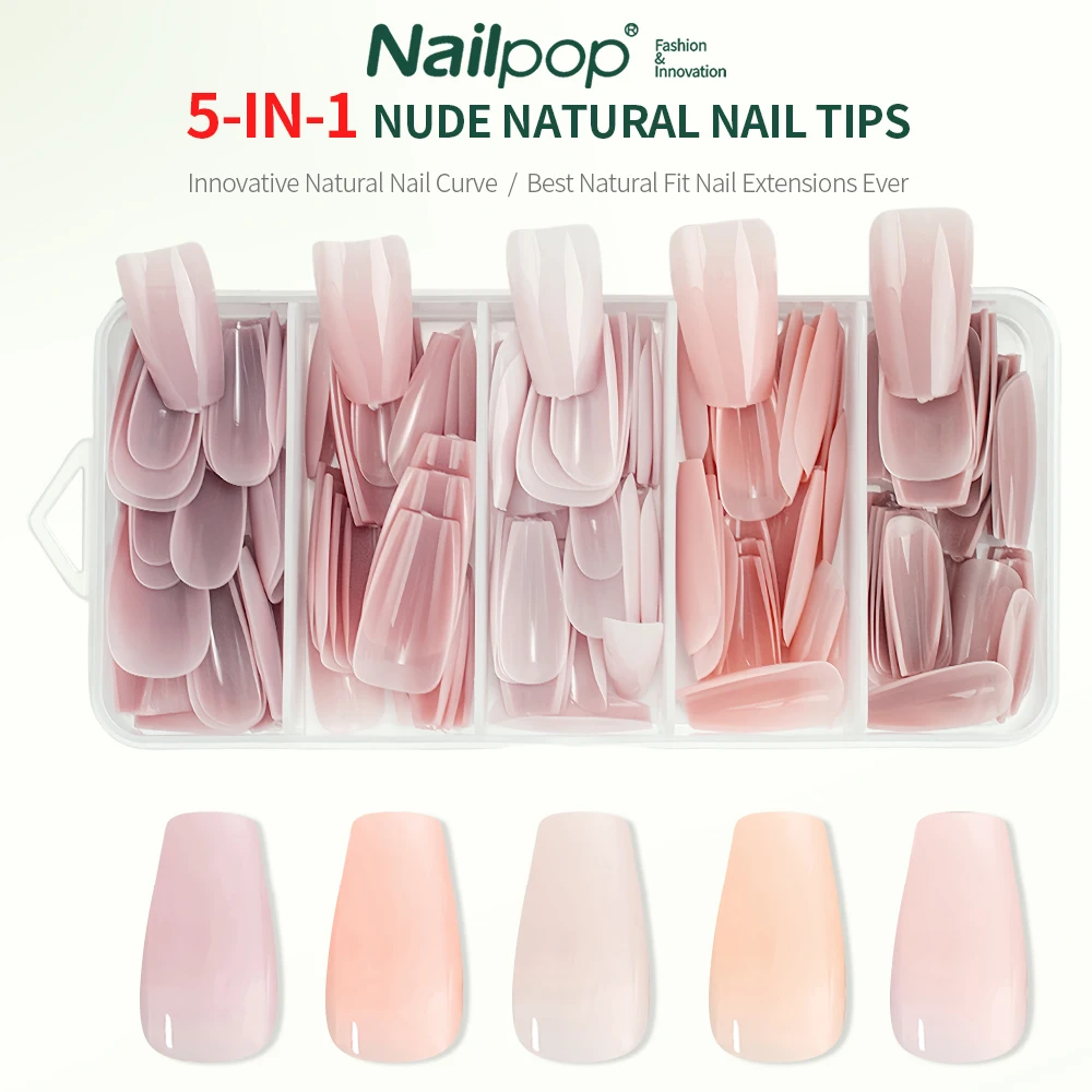 Nailpop 3-IN-1 누드 내추럴 소프트 네일 팁 세트 140PCS 스킨 톤 프레스 온 네일 울트라 핏 젤 네일 익스텐션 간편한 매니큐어 DIY title=Nailpop 3-IN-1 누드 내추럴 소프트 네일 팁 세트 140PCS 스킨 톤 프레스 온 네일 울트라 핏 젤 네일 익스텐션 간편한 매니큐어 DIY