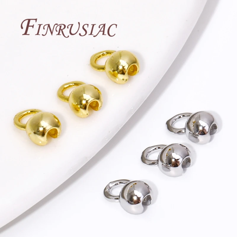 10/20Pcs 보석, 크림프 비즈, 보석 만들기 비즈 캡, 비즈 팁 볼 체인 커넥터에 대한 18k 진짜 금 도금 엔드 캡