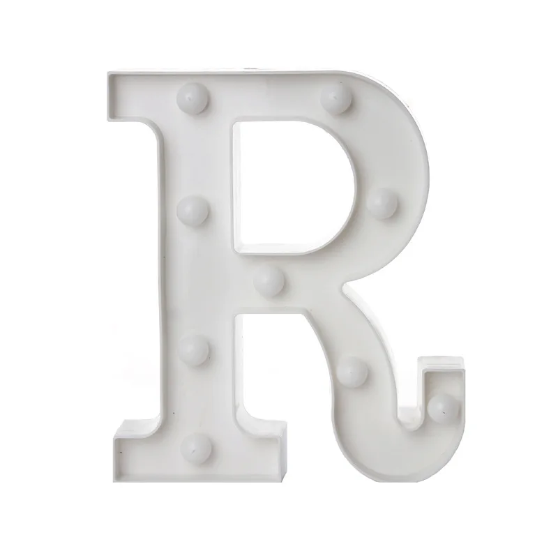 알파벳 문자 LED 조명 빛나는 번호 램프 배터리 따뜻한 밤 빛 홈 웨딩 생일 크리스마스 파티 장식