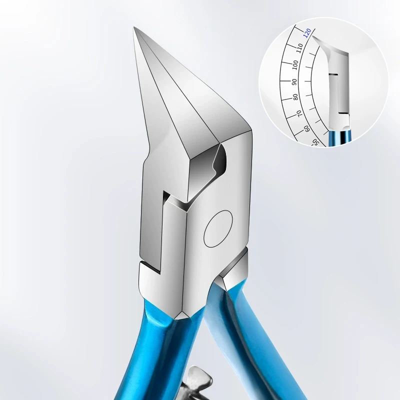 스테인레스 스틸 발톱깎이 자란 및 두꺼운 손톱을 위한 직선 블레이드 날카로운 뾰족한 팁 자란 손톱깎이 매니큐어 도구