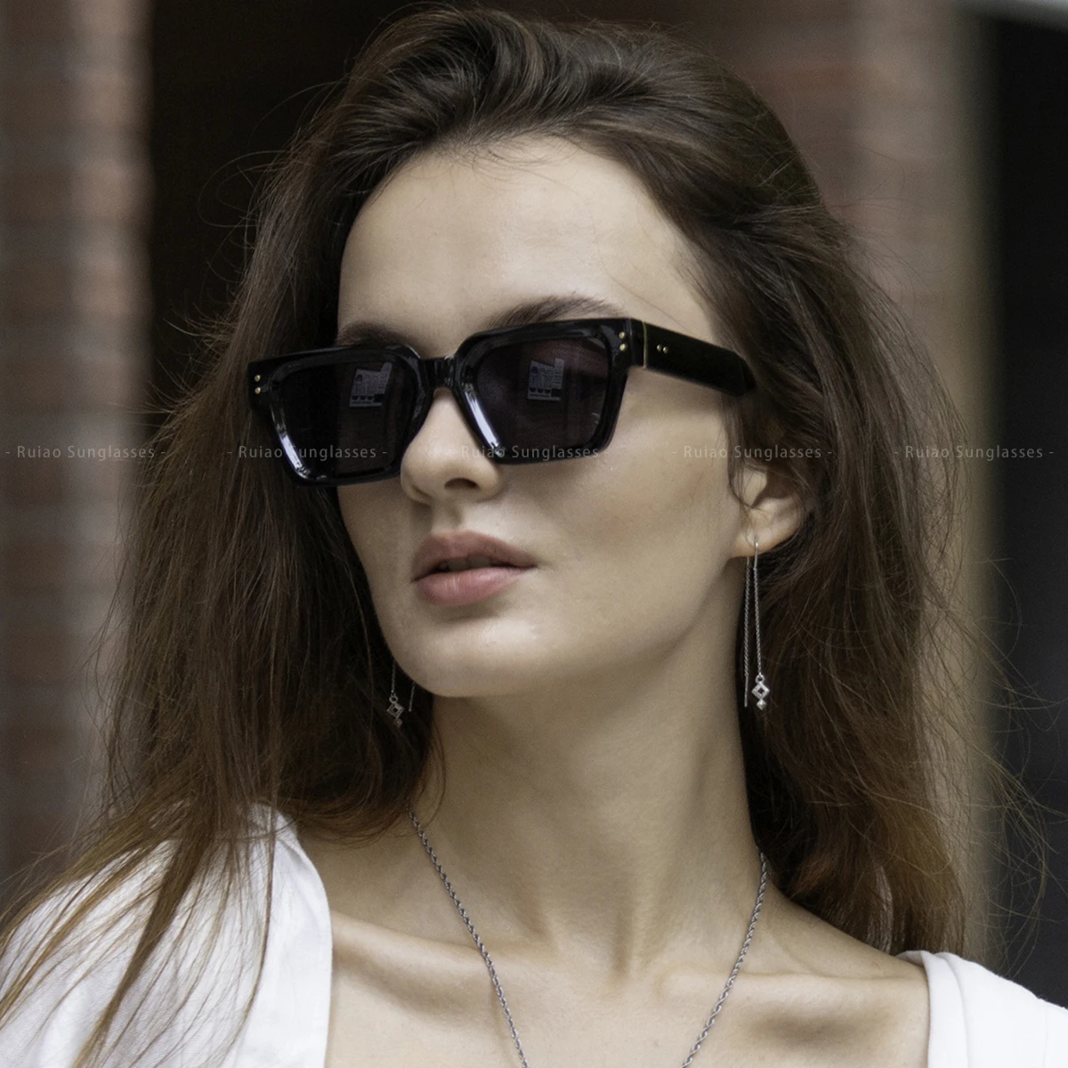 루이아오 2025 풀 럭셔리 프리미엄 쉐이드 디자이너 블랙 브랜드 선글라스 남성 스퀘어 선글라스 여성용