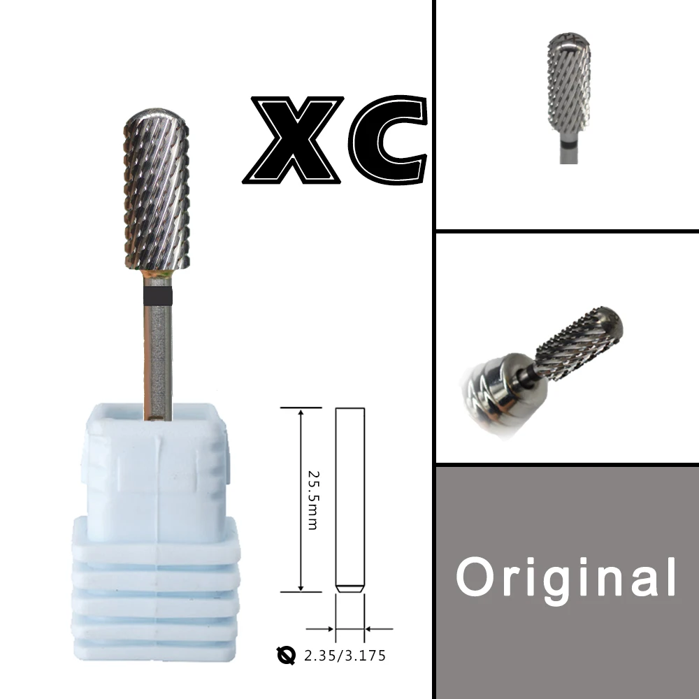 RolinStar 5.35 소형 라운드 탑 배럴 오리지널 스틸 카바이드 매니큐어 네일 드릴 비트 파일 액세서리