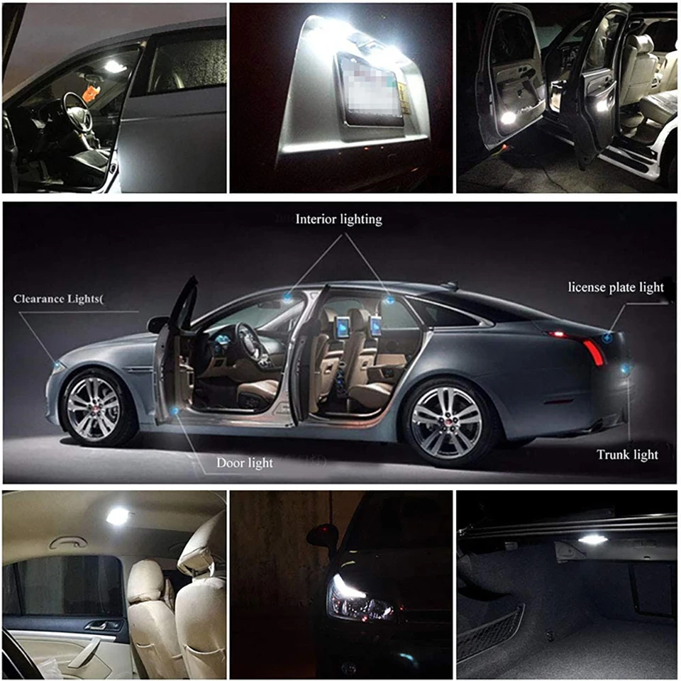 AMNINGPU 2/4x Ba9s 신호 램프 Led T4W 2835 칩 자동차 지붕 조명 미러 조명 번호판 조명 6000K 흰색 ba9s Led 12V