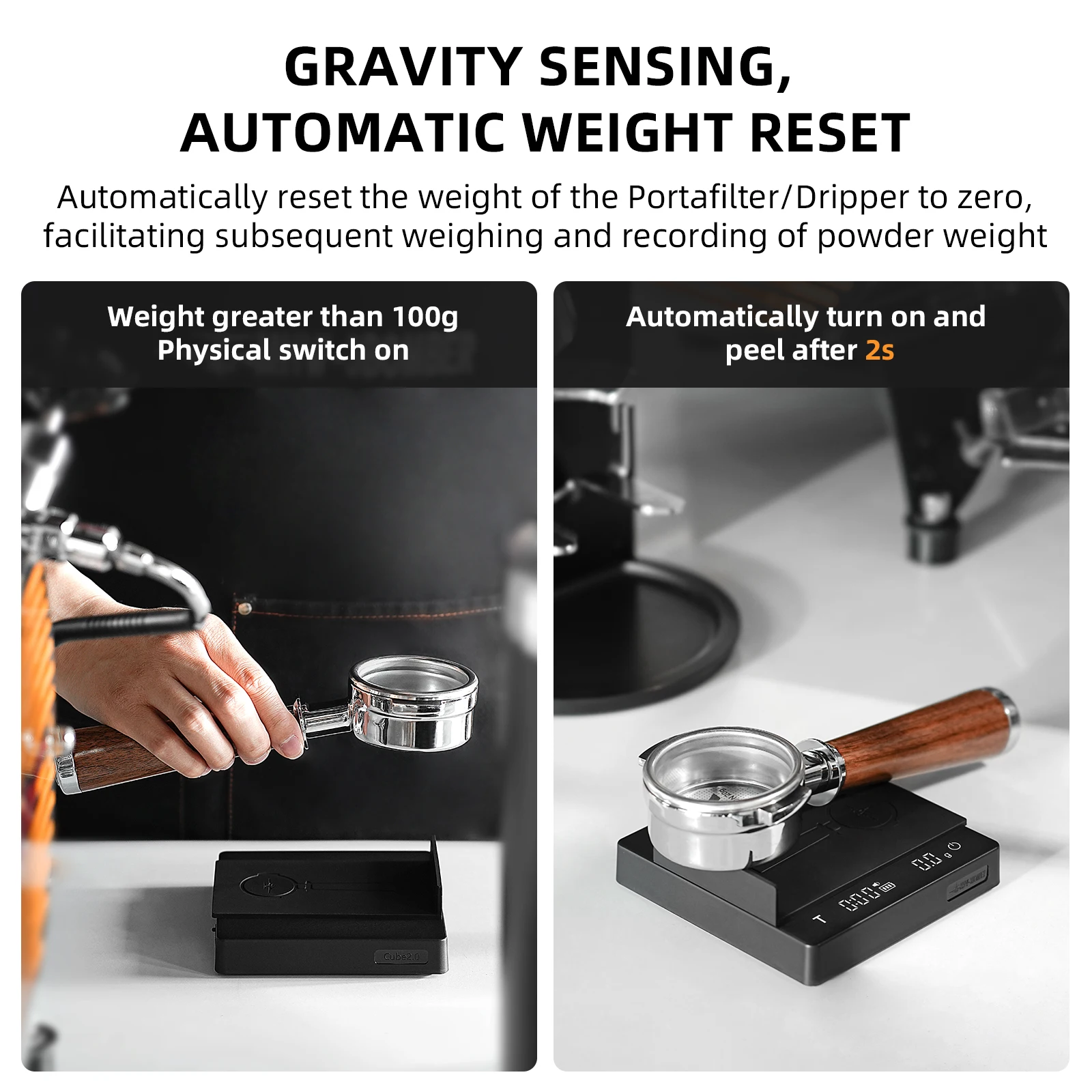 MHW-3BOMBER 디지털 주방 커피 체중계 고정밀 사이클 충전식 에스프레소 전자 체중계, 홈 바리스타 액세서리