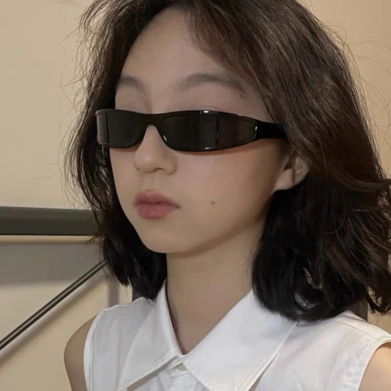 작은 직사각형 좁은 프레임 선글라스 여성 streetwear Y2k 태양 안경 여성 2023 패션 브랜드 빈티지 스포츠 선글라스