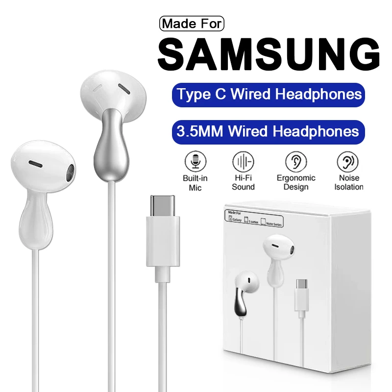 삼성 Galaxy S24 S23 S22 Ultra USB-C 헤드폰 용 C 유형 유선 이어폰 A53 A52 A34 A54 Note 20 10 3.5mm 잭 이어 버드 헤드셋 title=삼성 Galaxy S24 S23 S22 Ultra USB-C 헤드폰 용 C 유형 유선 이어폰 A53 A52 A34 A54 Note 20 10 3.5mm 잭 이어 버드 헤드셋 