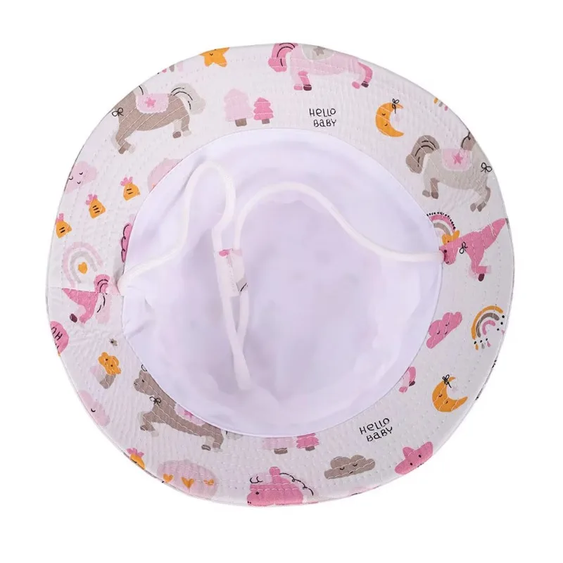 파나마 여름 아기 태양 모자, 여아 및 남아용 해변 태양 모자, 만화 가을 어린이 어부 모자, 야외 아기 버킷 모자, 신제품