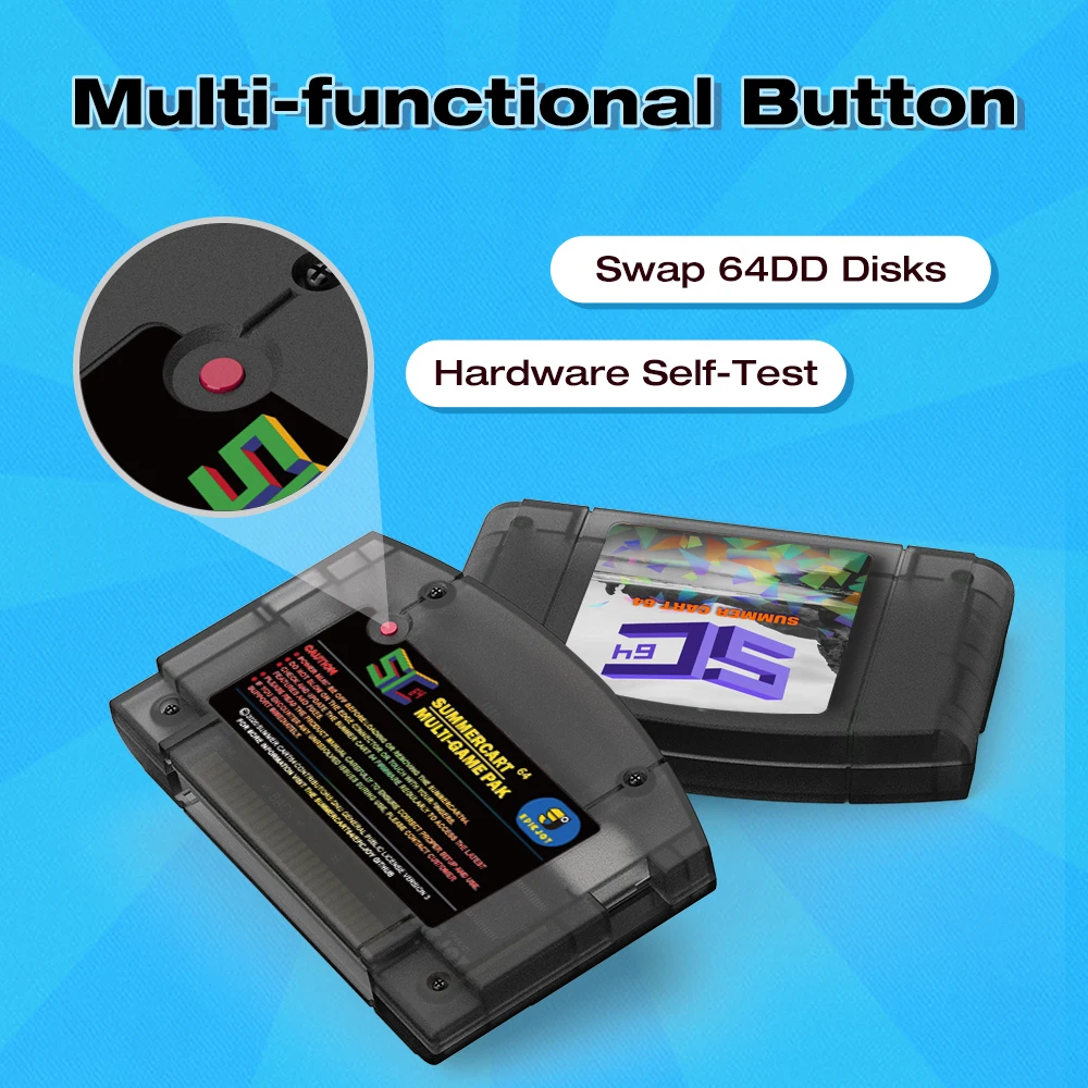 EPICJOY SummerCart 64 오픈 소스 N64 게임 카드 Nintendo 64 게임 콘솔 32GB SD 카드 호환성 5400+ 게임 및 64DD 게임