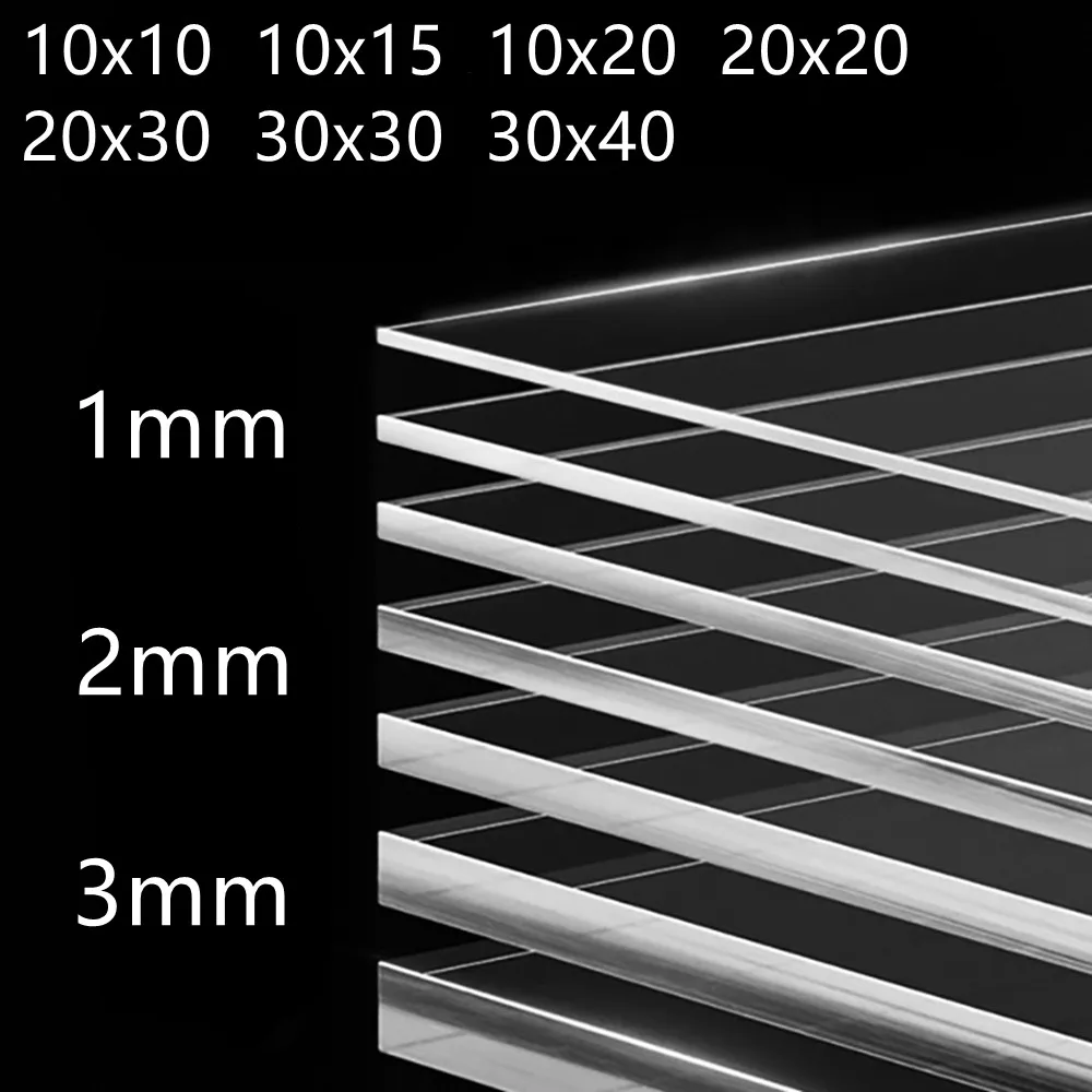 1/2/3Pcs 1/2/3mm 두께 투명 무색 투명 아크릴 보드 Perspex Plexi 유리판 플라스틱 유기 시트 메타크릴레이트 title=1/2/3Pcs 1/2/3mm 두께 투명 무색 투명 아크릴 보드 Perspex Plexi 유리판 플라스틱 유기 시트 메타크릴레이트