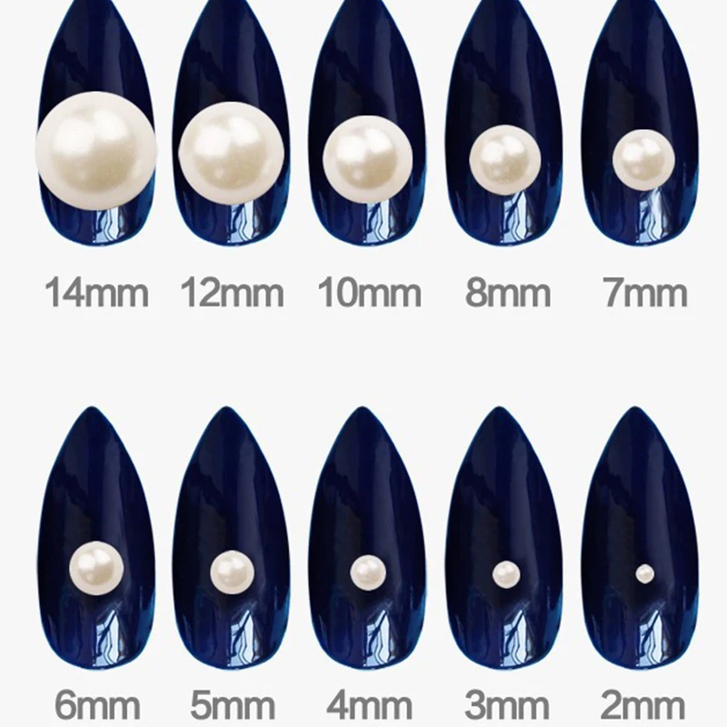 20-1000PCS 하프 플랫 백 모조 진주 비즈 화이트/베이지 라운드 느슨한 진주 구슬 DIY 공예 보석 Scrapbooking 2/4/8-16mm