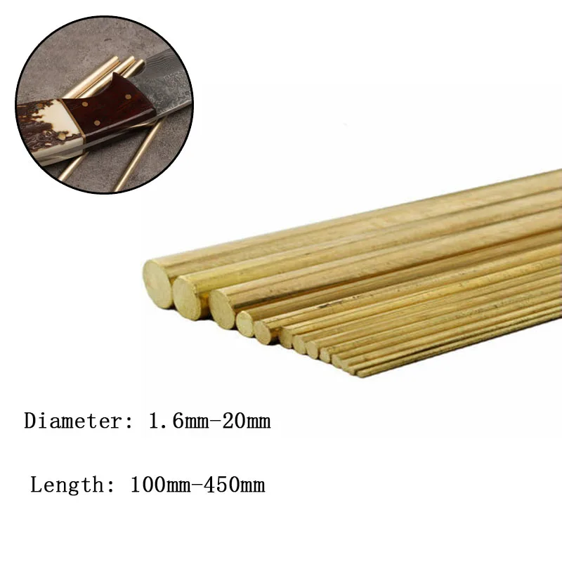 1/5/10pcs 길이 100-450mm 2/3/4/5/6/8-20mm DIY 하드웨어 황동 라운드 바 막대 원형 와이어 튜브 모델 제작 황동 막대
