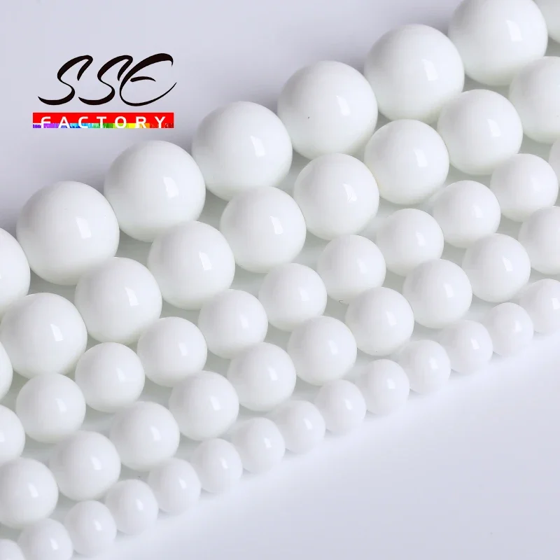 천연 화이트 마노 스톤 비즈 오닉스 라운드 루즈 스페이서 비즈 쥬얼리 만들기 DIY 팔찌 액세서리, 4 6 8 10 12mm 15 인치 title=천연 화이트 마노 스톤 비즈 오닉스 라운드 루즈 스페이서 비즈 쥬얼리 만들기 DIY 팔찌 액세서리, 4 6 8 10 12mm 15 인치