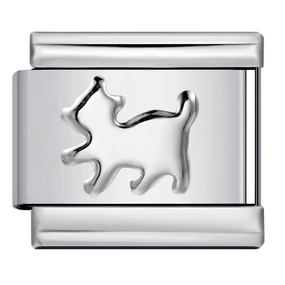 2025 새로운 제기 실버 패턴 모듈 형 이탈리아어 매력 링크 맞는 9mm 팔찌 스테인레스 스틸 여성을 만들기