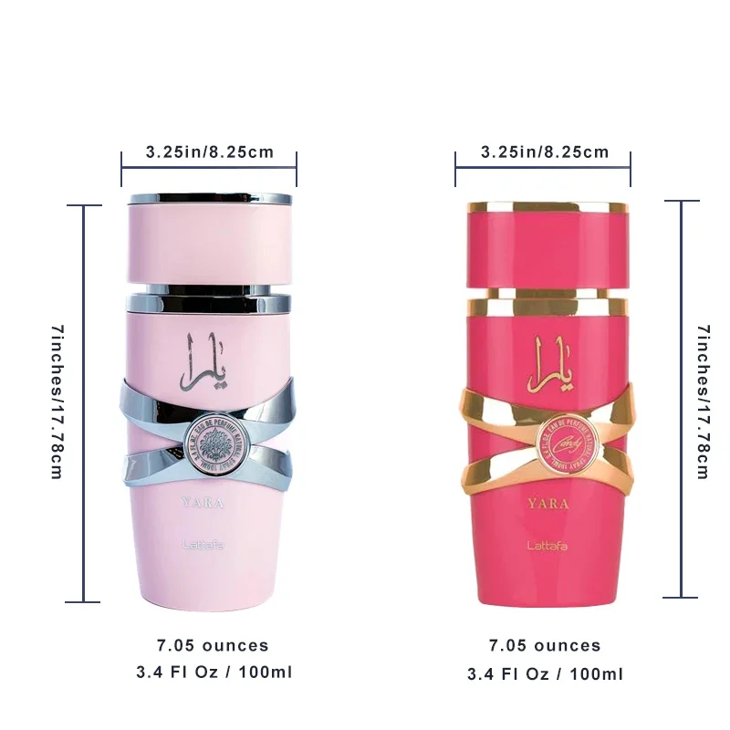 여성용 100ml 오리지널 야라 오 드 퍼퓸 스프레이 고품질 아라비안 향수 지속 향수 페로몬 라이트 향수