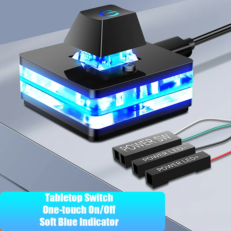 1.8M 데스크탑 컴퓨터 전원 스위치(LED 조명 포함) PC 마더보드 외부 시작 전원 켜기/끄기 버튼 연장 케이블(가정용)