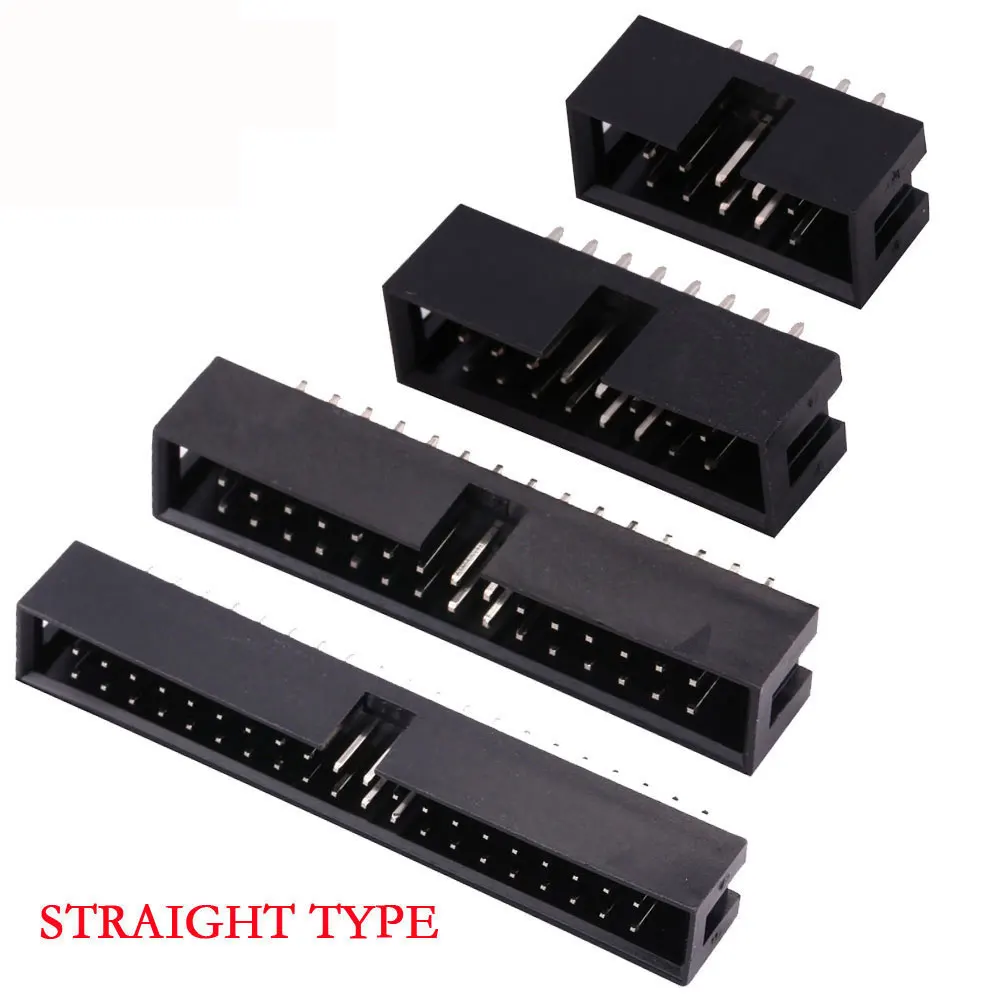 FC 암 IDC 소켓 커넥터 리본, 2.54mm 피치, 6, 8, 10, 12, 14, 16, 18, 20, 24, 26, 30, 34, 40, 50, 60, 64 핀 케이블 DC3 헤더 수 소켓