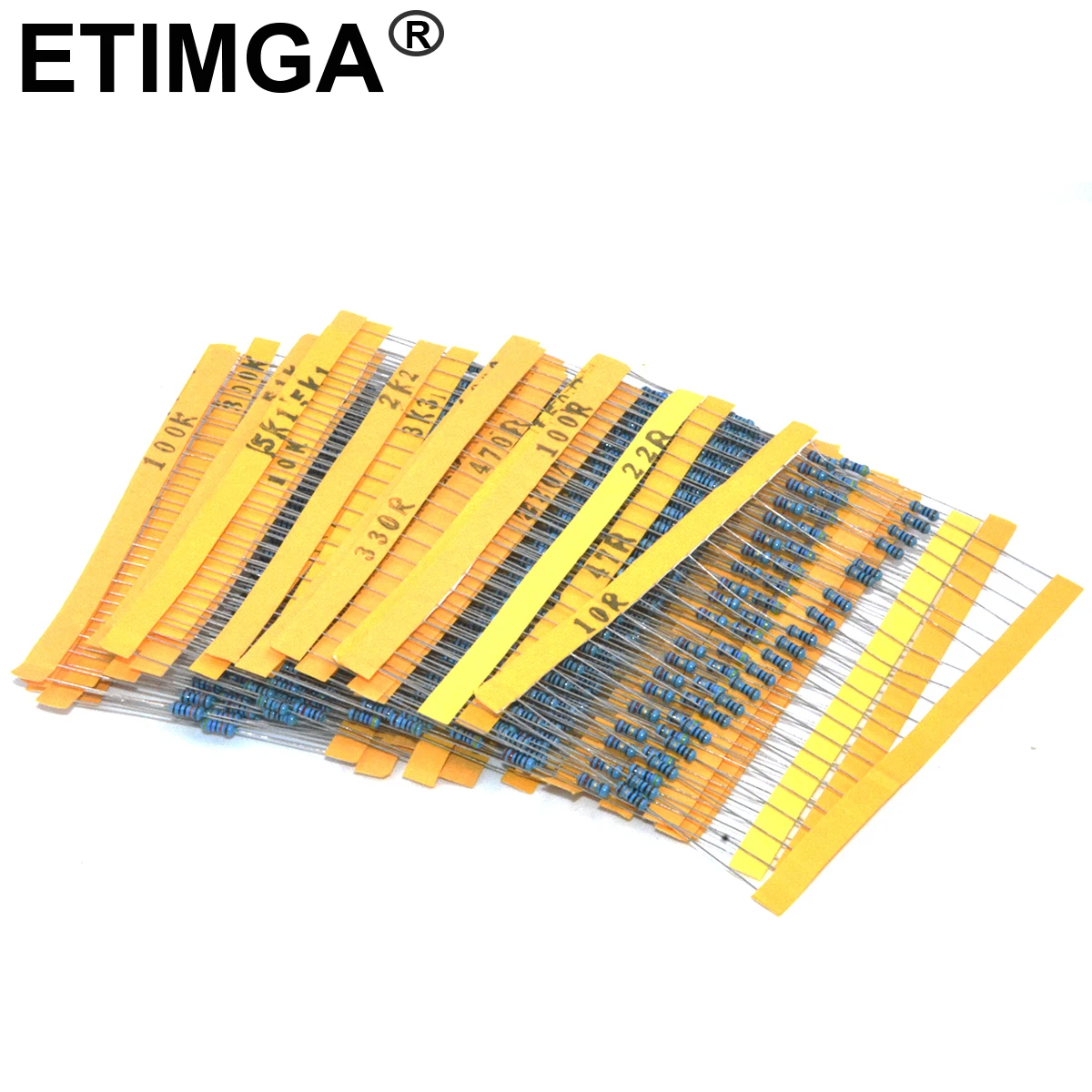 600/300PCS 1/4w 금속 필름 저항기 30 값 저항 키트 10R-1M 150R 680K 0.25W 1% 저항기 세트