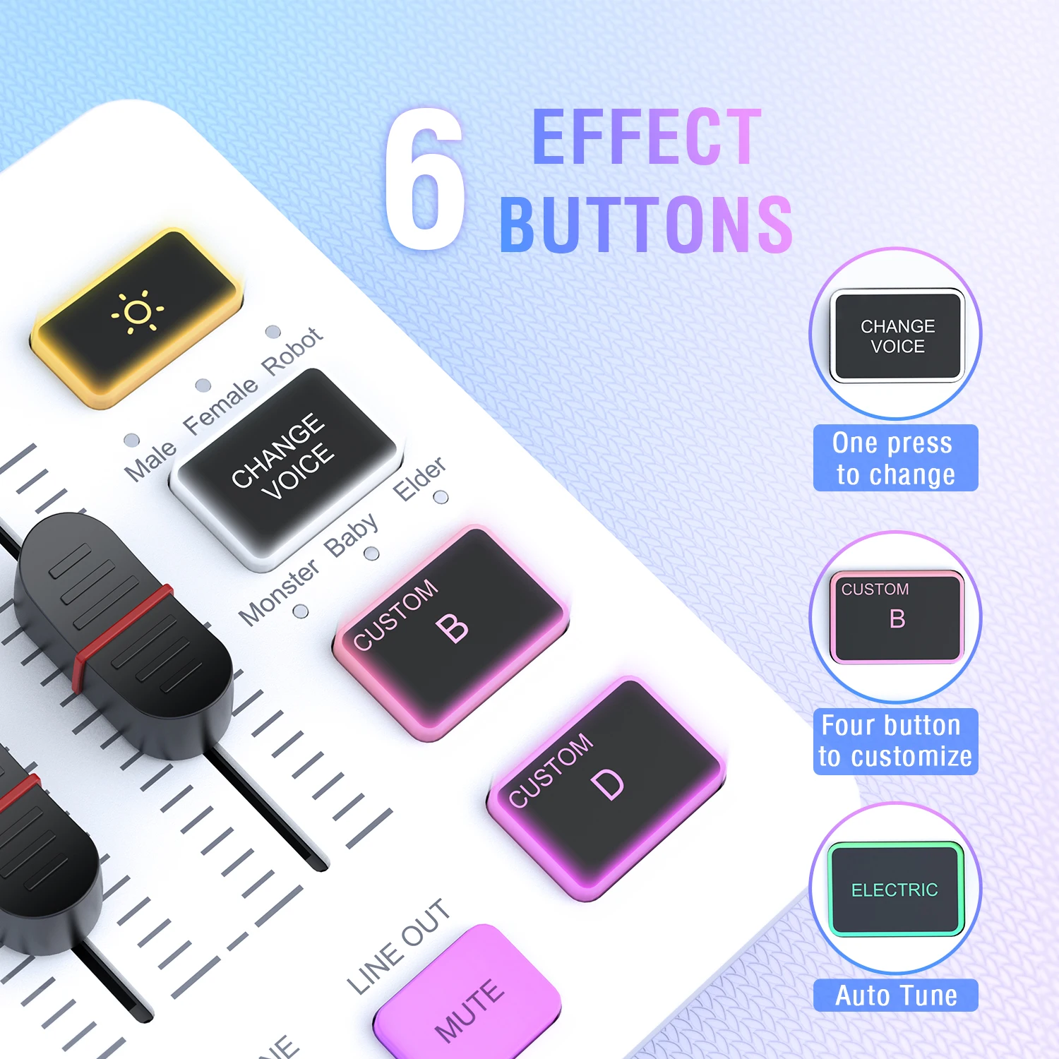 4채널/XLR 마이크 인터페이스/RGB를 갖춘 FIFINE 게이밍 USB 믹서, 게임 팟캐스트 스트리밍 AmpliGame SC3W용 사운드 믹서