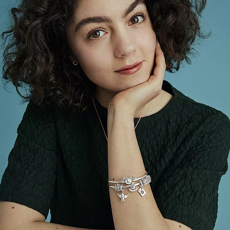 미니소 참 비즈 925 스털링 실버, 925 오리지널 해리 3mm 포터 팔찌, 여성용 펜던트, DIY 쥬얼리 선물