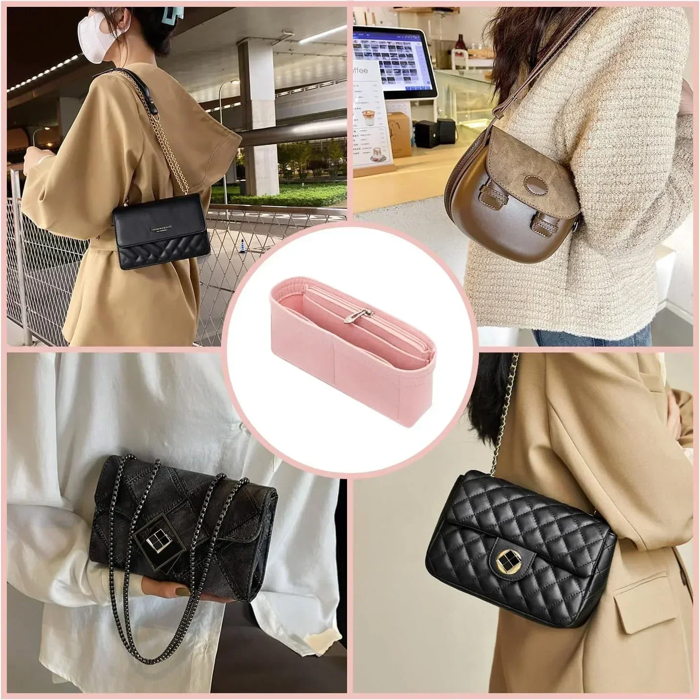 LONGCHAMP 미니 토트 용 가방 주최자 Timid Bag 보관 및 마무리 내부 가방 라이너 핸드백 삽입 주최자 맞춤 미니 사이즈