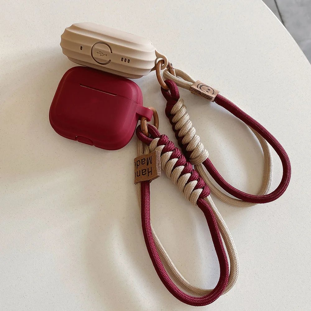 Apple Airpods 4 1 2 Pro 3 Funda 무선 블루투스 보호 커버 용 스마일 핸드 스트랩 이어폰 케이스가있는 간단한 소프트 실리콘