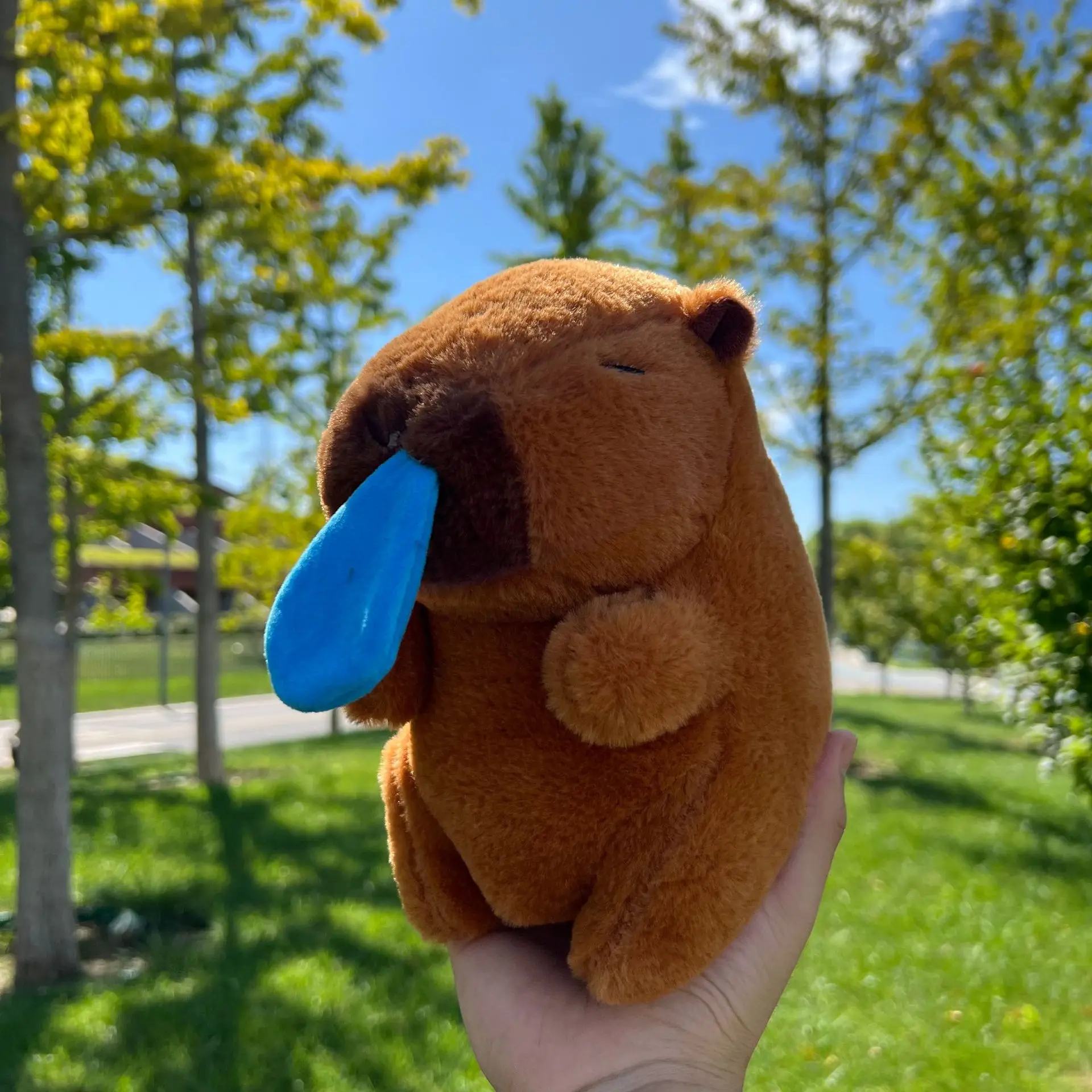 새로운 21cm Capybara 플러시 장난감 시뮬레이션 Capibara 애니메이션 푹신한 장난감 귀여운 부드러운 인형 동물 인형 플러시 크리스마스 선물 어린이를위한