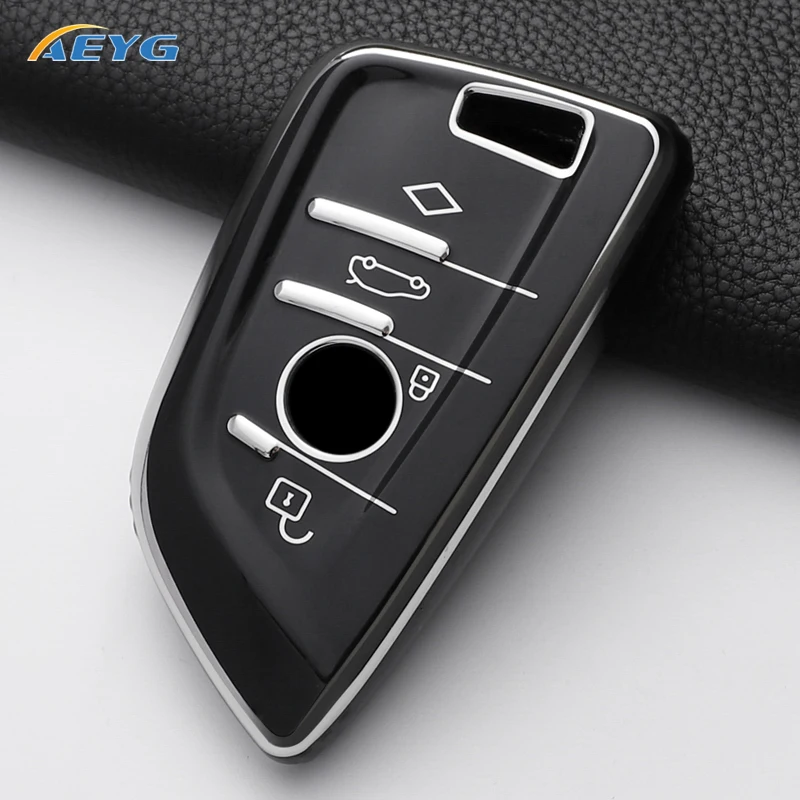 TPU 자동차 원격 키 케이스 커버 셸 Fob BMW X1 X3 X4 X5 X6 F15 F16 G30 3 5 7 시리즈 G11 F48 액세서리 키 체인