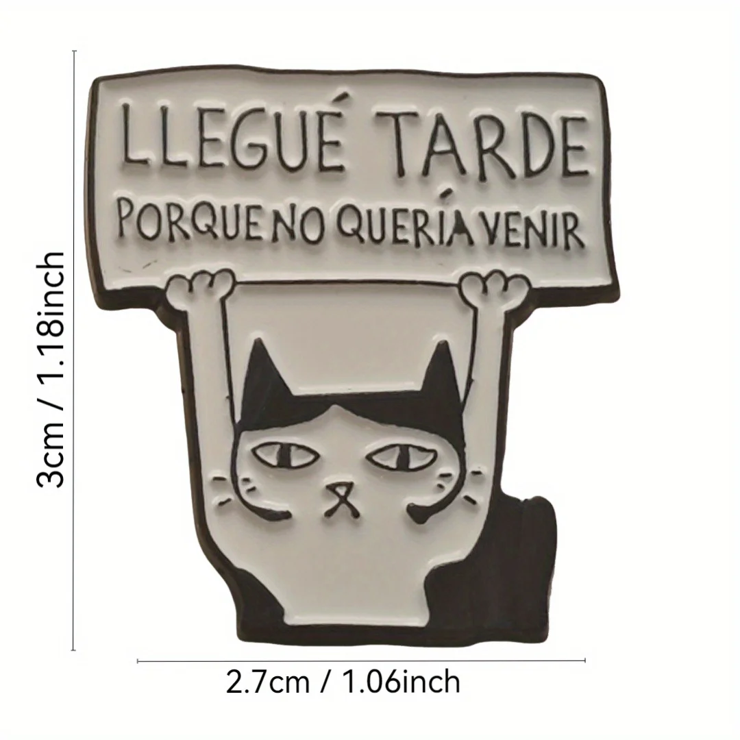 1피스 참신한 틈새 개성 브로치, 금속 소재, 고양이 스타일, 남성과 여성 모두 착용하기에 적합합니다.