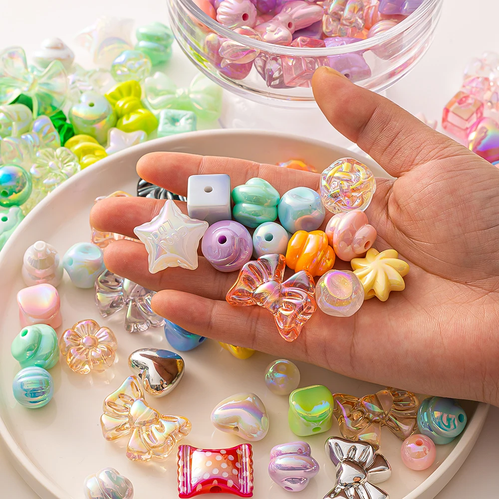 20/50g 혼합 스타일 Y2K 아크릴 활 꽃 비즈 DIY 목걸이 팔찌 전화 체인 만들기 용품 공예 액세서리 재료