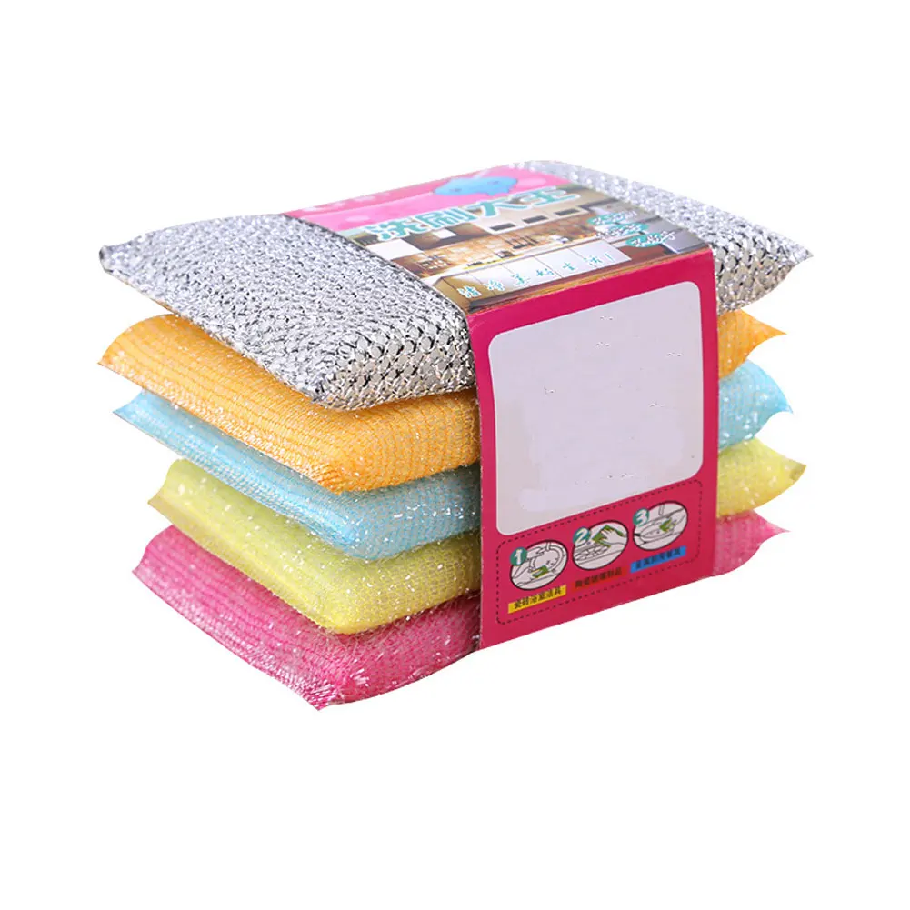 주방 붙지 않는 오일 수색 패드 오일 청소 천 세척 천 수건 브러시 그릇 천 스폰지 4 개