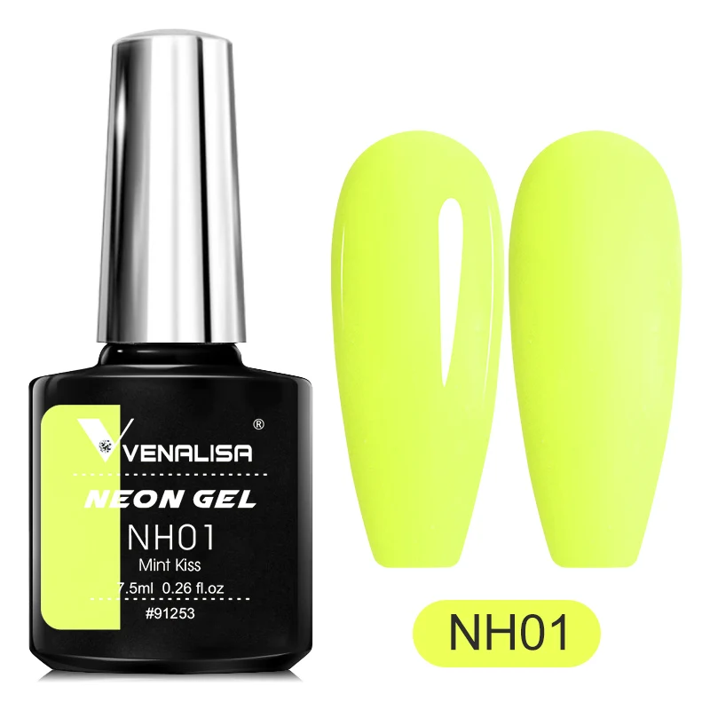 Venalisa 네온 네일 젤 폴란드어 슈퍼 화려한 여름 컬러 네일 매니큐어 7.5ml 세미 퍼머넌트 UV LED 네일 젤 바니쉬