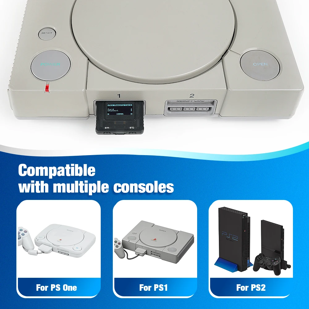 Bitfunx PSxMemCard Gen2 Sd2psXtd는 PlayStation1 PS one Playstation2 게임 콘솔용 PS1 및 PS2 게임용 저장 파일을 저장합니다.