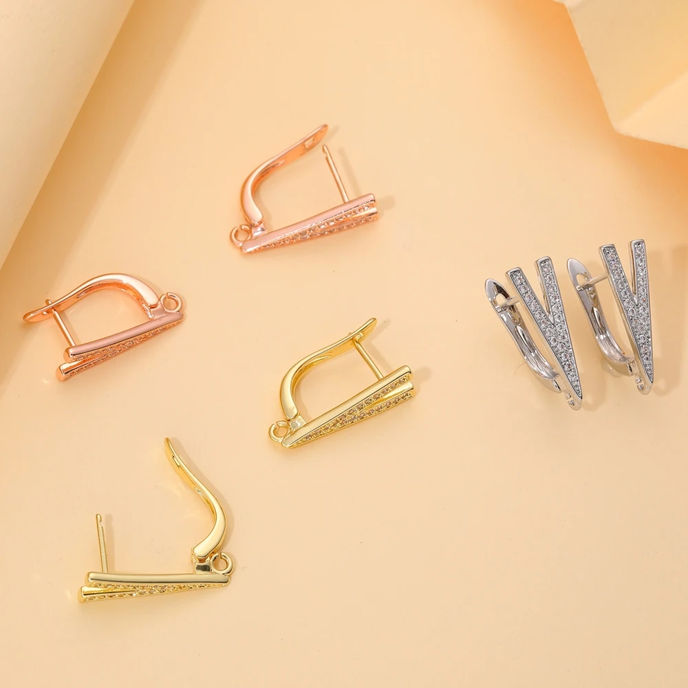 Juya DIY 18K 골드 실버 도금 이어 와이어 고정 장치 기본 패스너 스티치 항 알레르기 귀걸이 후크 걸쇠 액세서리 용품