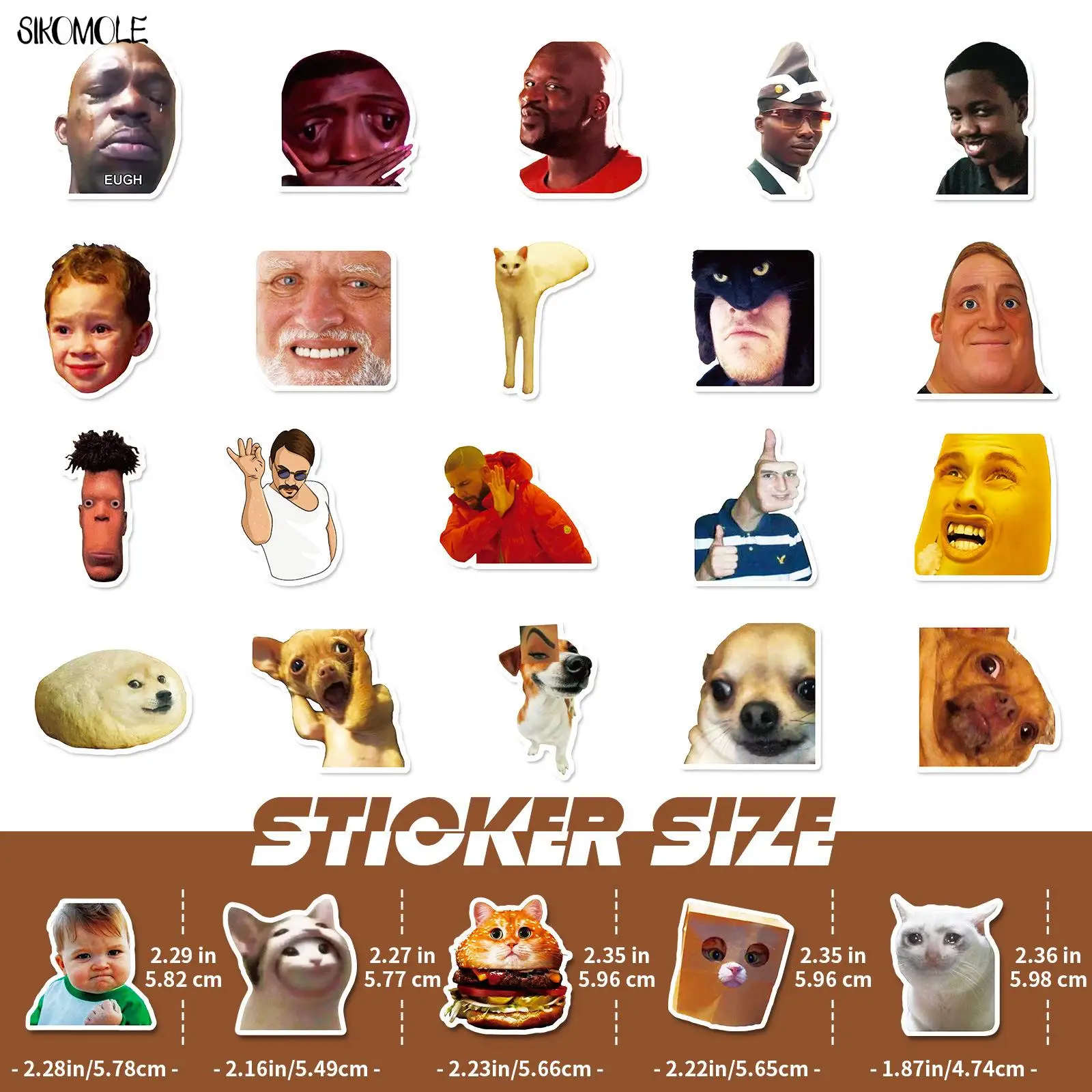 믹스 귀여운 밈 스티커, 캐릭터 스푸핑 표현, DIY 자동차 수하물 가방, 클래식 완구 데칼, 그래피티 스티커 팩, 10 30 50 개