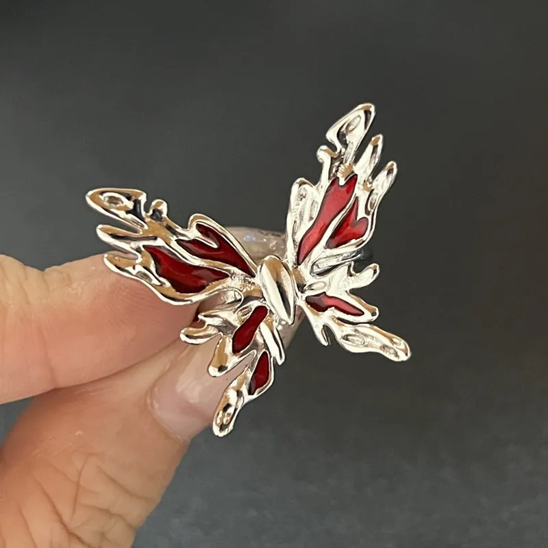 Y2K 크리스탈 반지 Kpop 하트 조절 링 불규칙한 기하학 펑크 빈티지 반지 여성용 세트 여자 새로운 패션 쥬얼리