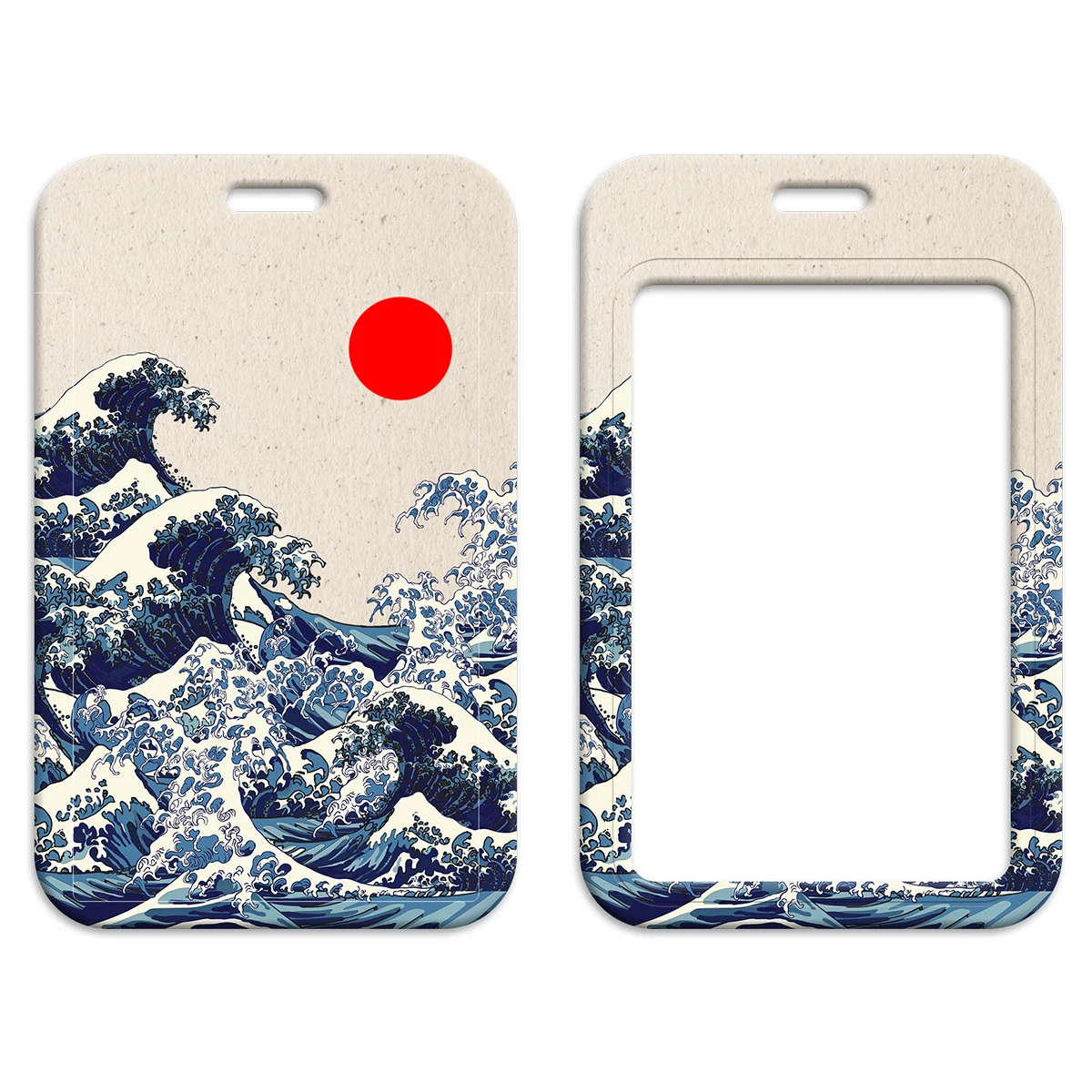 일본 파도 자격 증명 홀더 카드 배지 용 키 넥 스트랩 용 매는 밧줄 체육관 전화 스트랩 키 체인 열쇠 고리 액세서리 선물