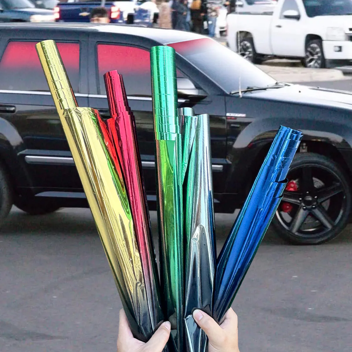 1/3M 자동차 그라디언트 자동차 필름 전면 측면 앞 유리 UV 보호 단열 색상 변경 필름 외부 액세서리