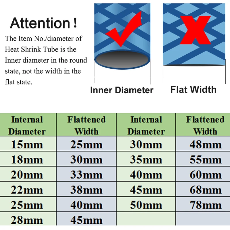 낚싯대/라켓/자전거 핸들/삼각대 용 미끄럼 방지 열 수축 튜브 DIY 5 색 1M 15/18/20/22/25/28/30/35/40/50mm