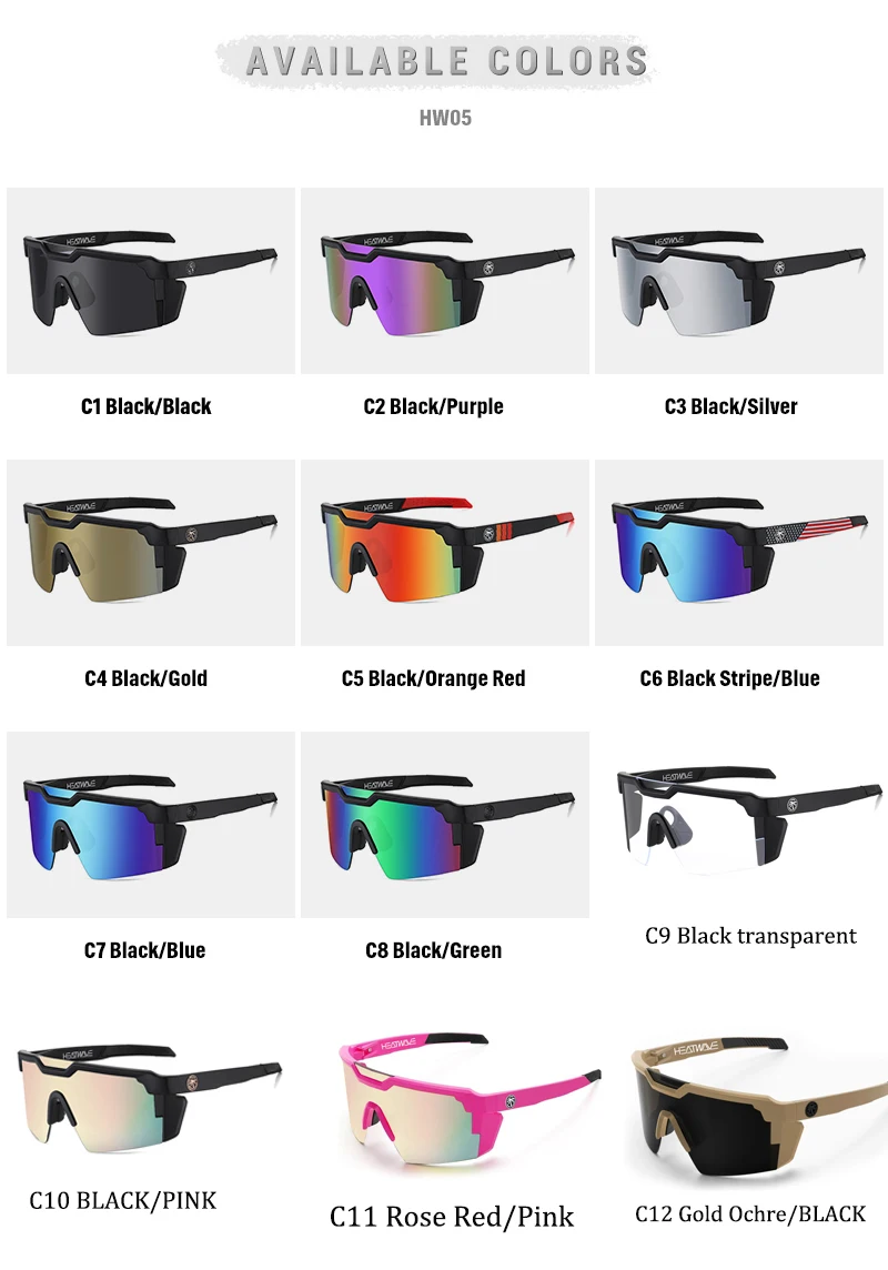 새로운 고품질 럭셔리 히트 웨이브 브랜드 선글라스 스퀘어 결합 렌즈 사이클링 여성 남성 선글라스 UV400