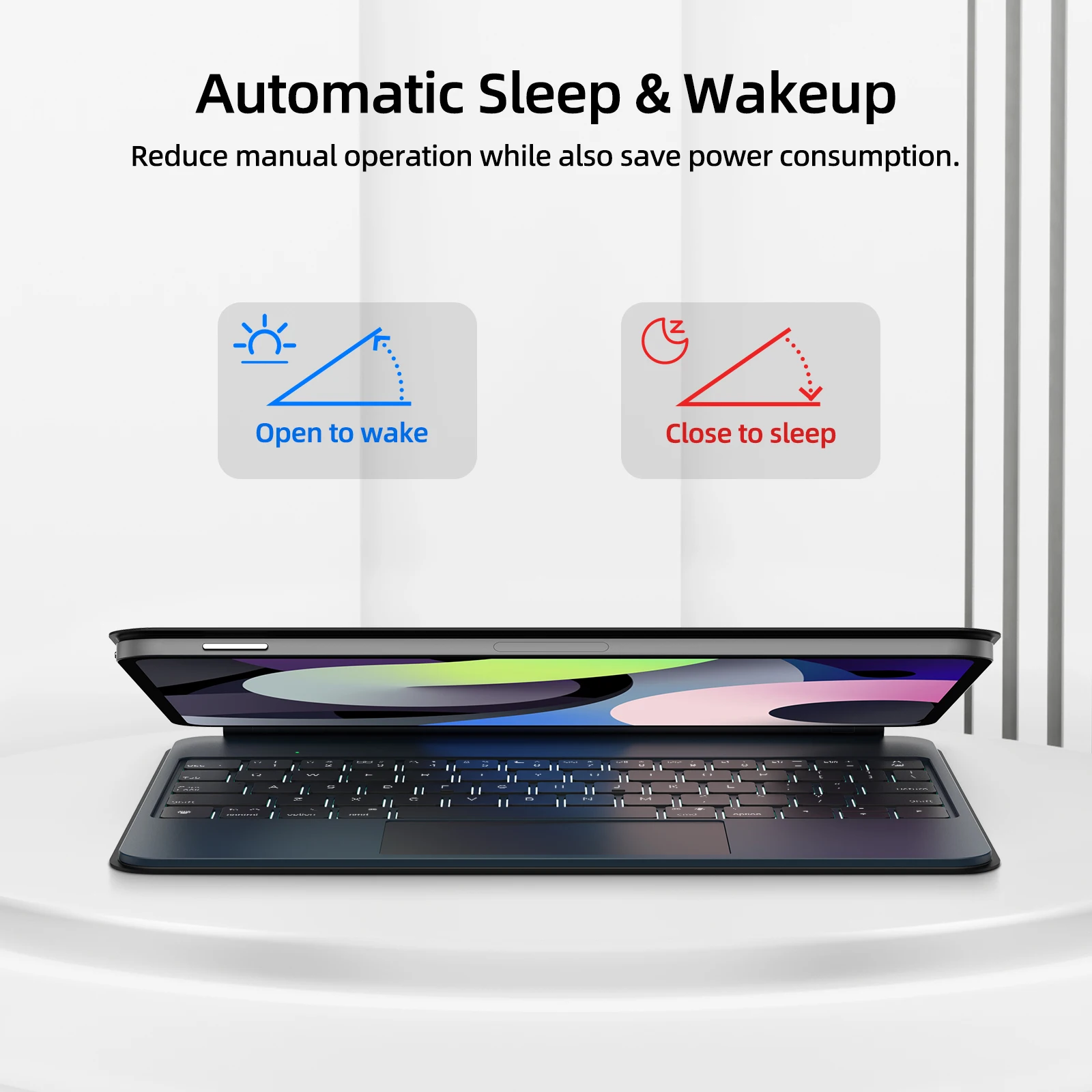 GOOJODOQ 스마트 플러그 앤 플레이 매직 키보드 케이스, iPad Pro 11 2024 M4 iPad Air 4/5/6 멀티 터치 터치 패드, 스마트 역방향 충전