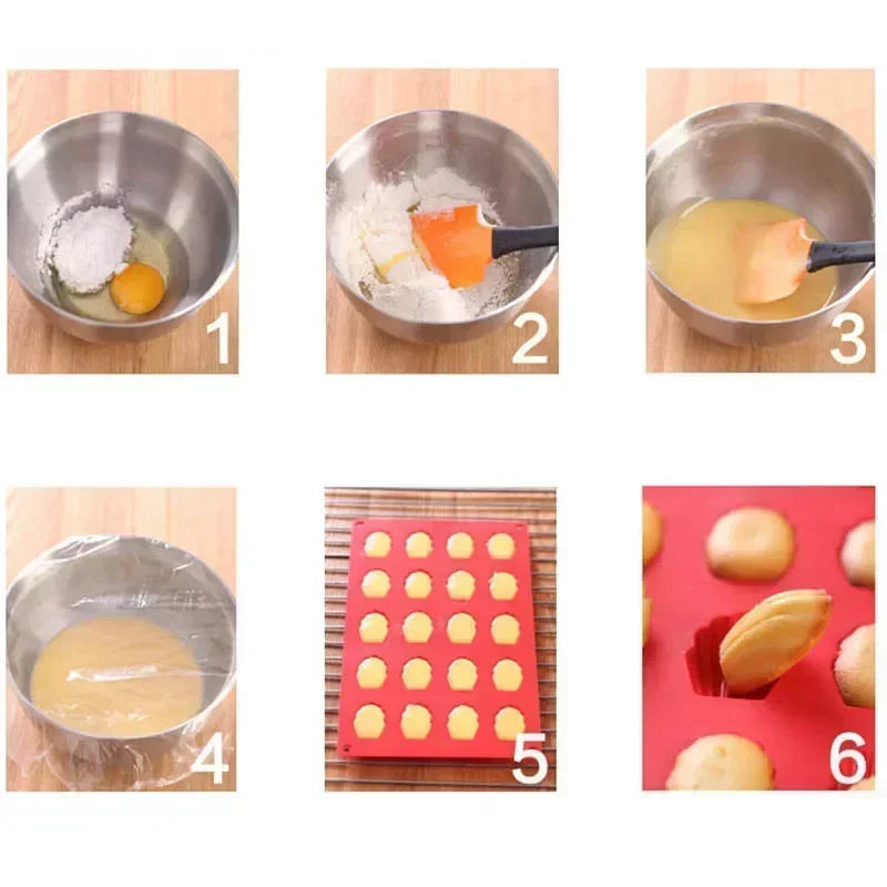 미니 식품 학년 마들렌 실리콘 케이크 금형 쿠키 금형 DIY 쉘 베이킹 팬 금형 주방 Bakeware 액세서리