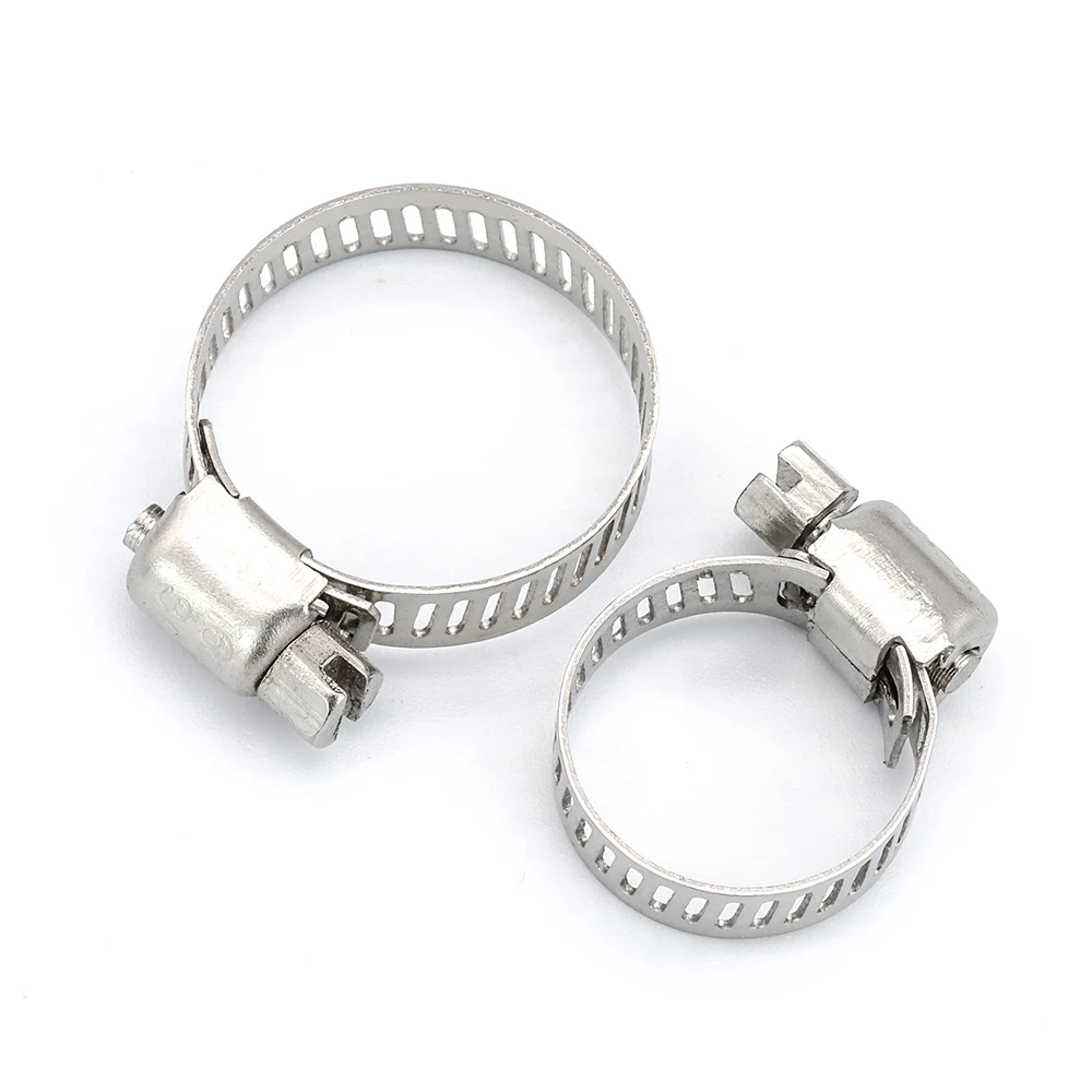 NINDEJIN 3-10pcs 호스 클램프 조정 가능한 6-311mm 스테인레스 스틸 웜 기어 호스 클립 물 파이프 배관 용 호스 잠금 장치