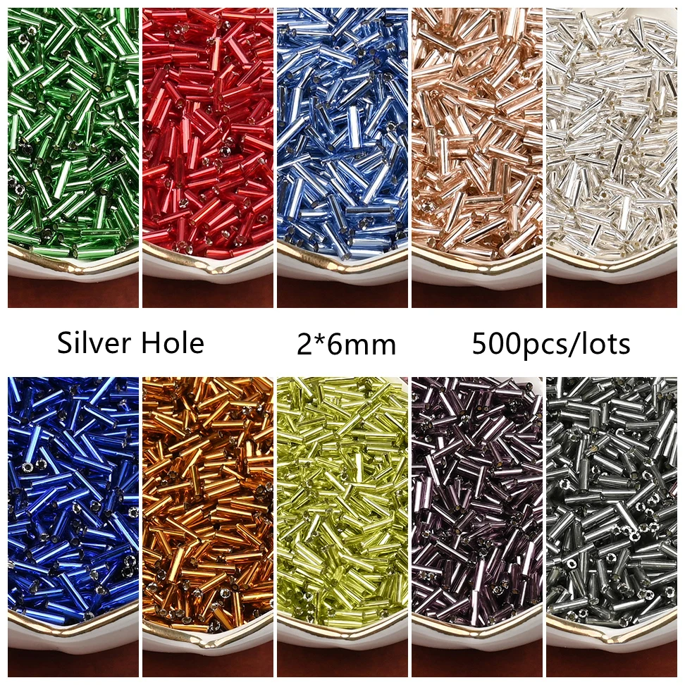 2x6mm 실버 컬러 라인 튜브 비즈 유리 미니 일본 비즈 DIY 팔찌 쥬얼리 드레스 의류 액세서리 만들기 title=2x6mm 실버 컬러 라인 튜브 비즈 유리 미니 일본 비즈 DIY 팔찌 쥬얼리 드레스 의류 액세서리 만들기